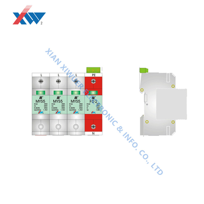 Protector de sobretensiones 420V AC 20kA 4P fuente de alimentación inteligente protector de rayos fotovoltaicos para el hogar arrester de sobretensiones SPD